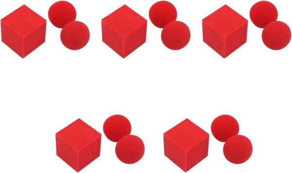 1 bloque de 2 bolas de esponja, accesorios de cerca de la calle, ilusión clásica, bolas de esponja para niños, bolas de esponja para gatos, bolas de esponja para truco, bolas de esponja de juguete