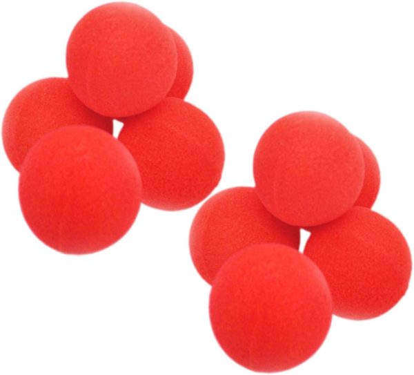 10piezas Bola De Esponja Mágica Roja Bolas De Esponja Suaves De Accesorios Clásicos para Trucos Interactivos Fiestas Suministros para Magos