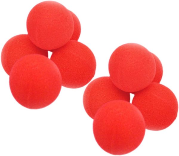 10piezas Bolas De Esponja Rojas para Trucos Clásicos Callejeros Accesorios De Actuación Suministros De Mago Juguete De Truco para Shows De