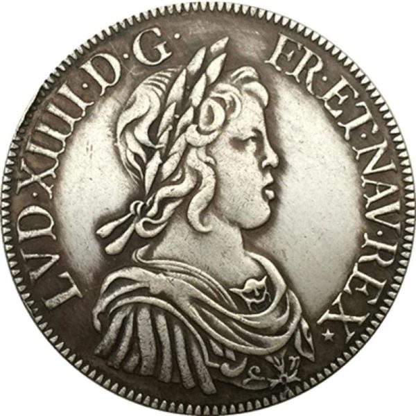 1643 French Coin Pure Copper Silver Antique Silver Dollar Handicraft Collection Coin Gift Commemorative Coin