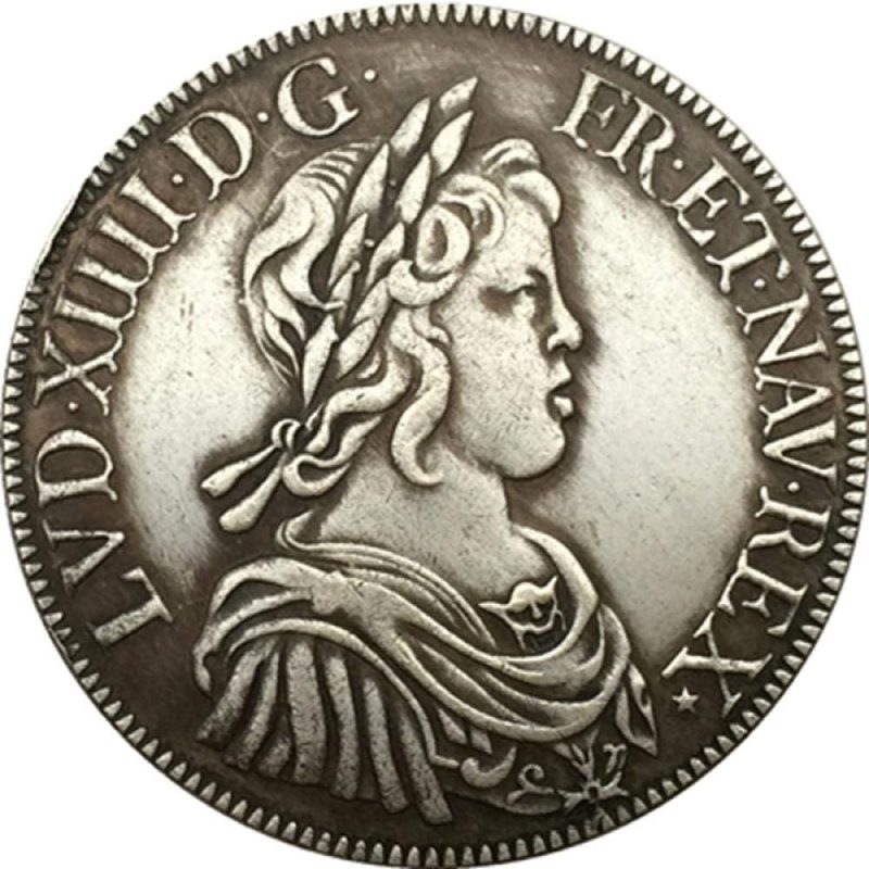 1643 French Coin Pure Copper Silver Antique Silver Dollar Handicraft Collection Coin Gift Commemorative Coin