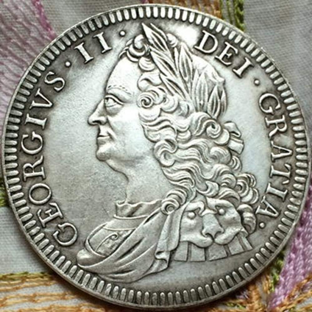 1746 Moneda británica, Cobre Puro y decoración de Moneda Conmemorativa 1746 Moneda británica, Cobre Puro y decoración de Moneda Conmemorativa de dólar de Plata Antigua bañada en Plata