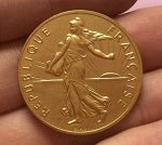 1969 Gold Plated French Coin, Ancient Silver Commemorative Coin, One Silver Dollar - Imagen 3