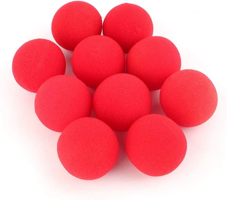 10 bolas de esponja rojas, bolas de esponja mágica suave, primer plano, camino mágico, comedia clásica, accesorios para trucos, bolas grandes de 4,4 cm