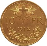 7 Dates Different Gold Plated Pure Copper Swiss Coins 1911-1922 Antique Silver Dollar Coin Gift-1916 - Imagen 3