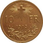 7 Dates Different Gold Plated Pure Copper Swiss Coins 1911-1922 Antique Silver Dollar Coin Gift-1916 - Imagen 4