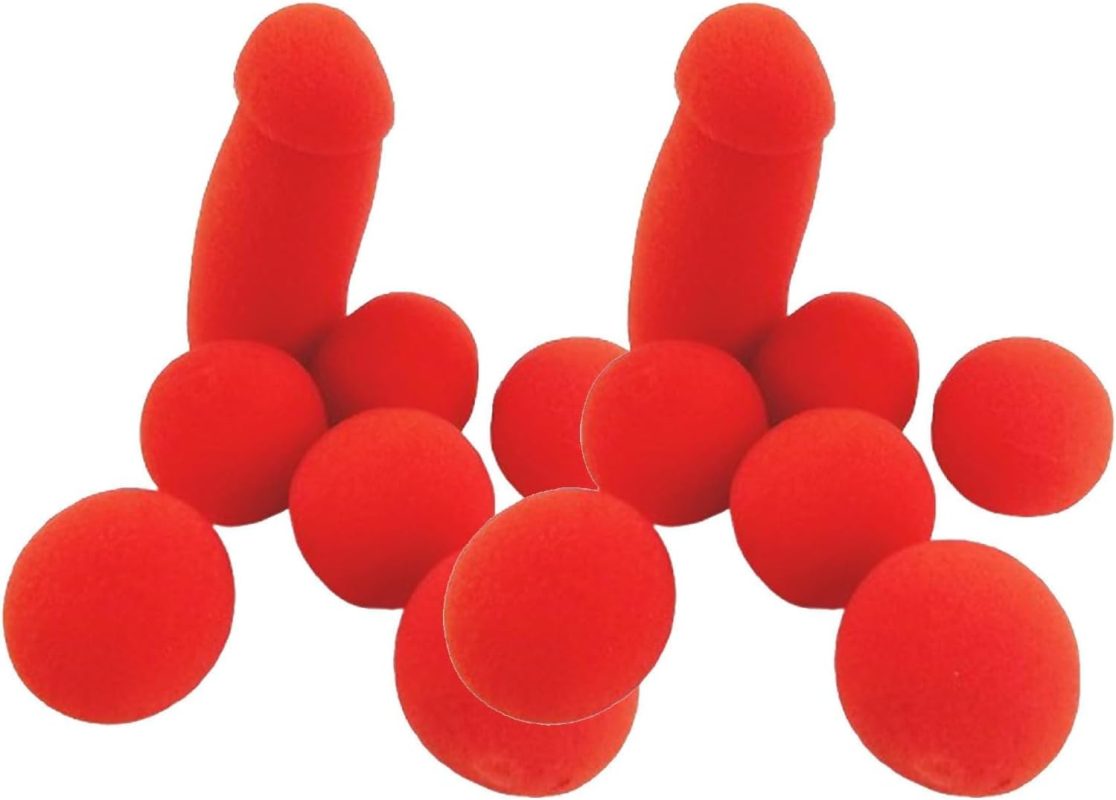 Esponja de Broma de plátano, pequeña Esponja para Hermano con 4 Bolas Rojas, Accesorios mágicos de Escenario Divertidos, Trucos Broma de Broma de Broma para Adultos ,2 Sets