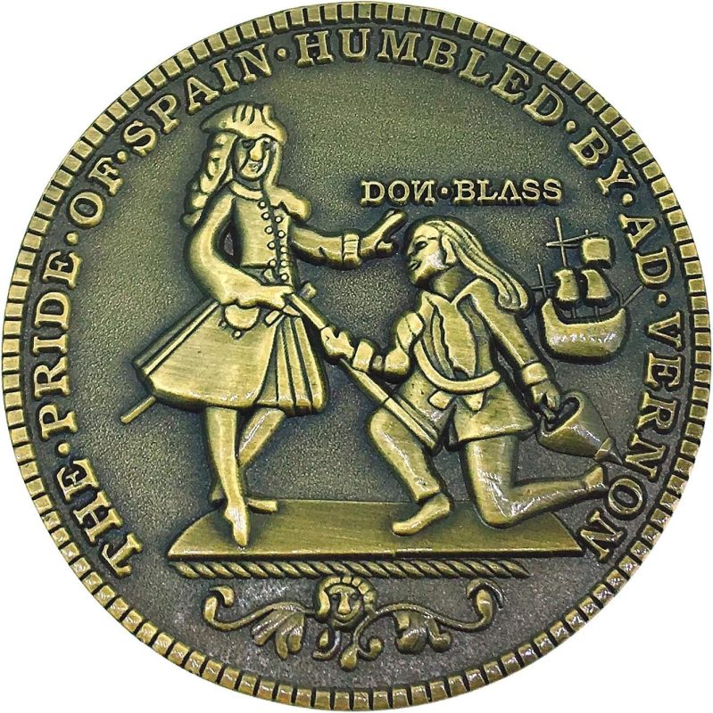 Gemelolandia | 1741 Original Replica Lezo Blas Coin | Unique Collectible Coins For Exclusive and Original Gifts or For Collectors | Hobbies, Entertainment For All Ages, Brass, without gem