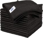 MR.SIGA Microfiber Cleaning Cloth, Multipurpose Cleaning Towels, Set of 12, Black