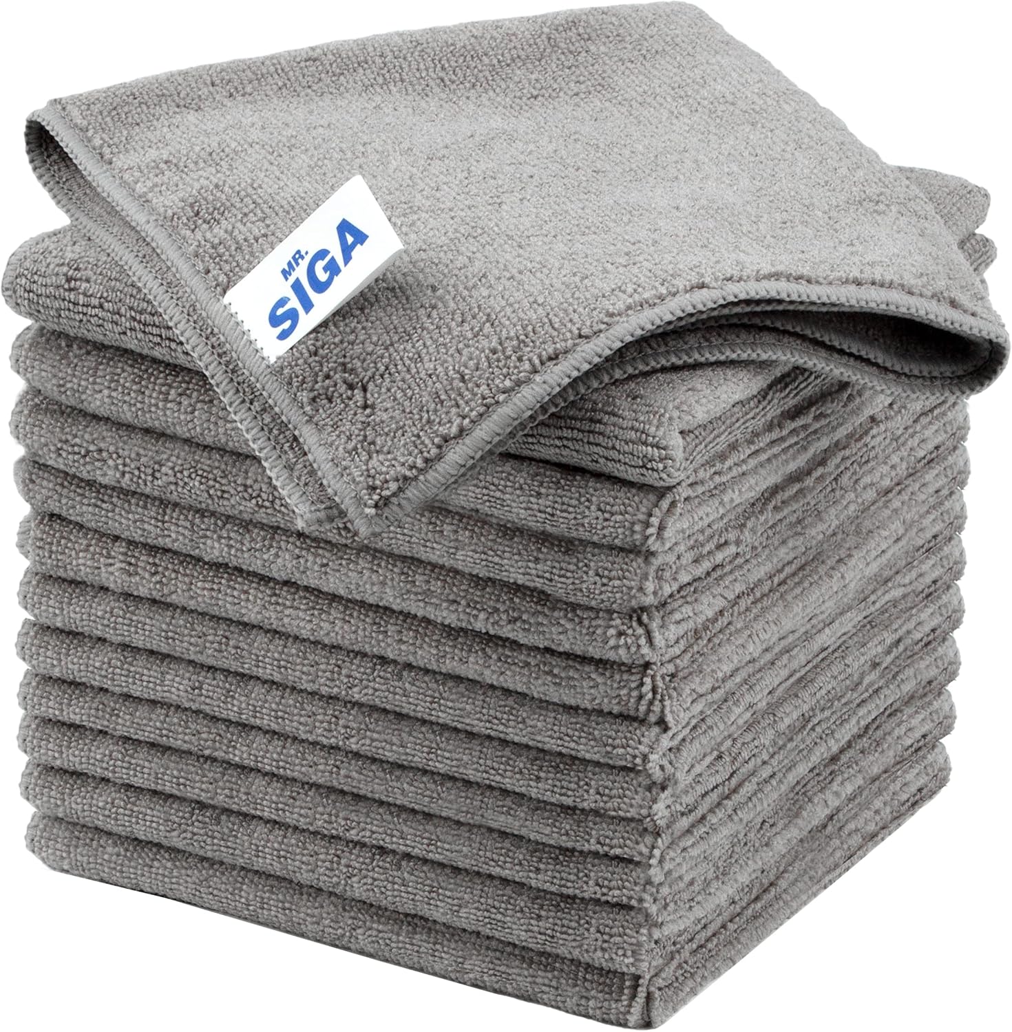 MR.SIGA Microfiber Cleaning Cloth, Multipurpose Microfiber Towels, Streak Free Cleaning MR.SIGA Microfiber Cleaning Cloth, Multipurpose Microfiber Towels, Streak Free Cleaning Cloths, Pack of 12, Grey, Size 32 x 32 cm