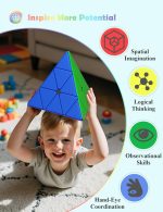 ROXENDA Magic Cube Giant Pyramid Puzzle 27.5 cm, Giant Speed Cube for Parties, Family Games and Leisure, Fun Puzzle Toy - Imagen 6