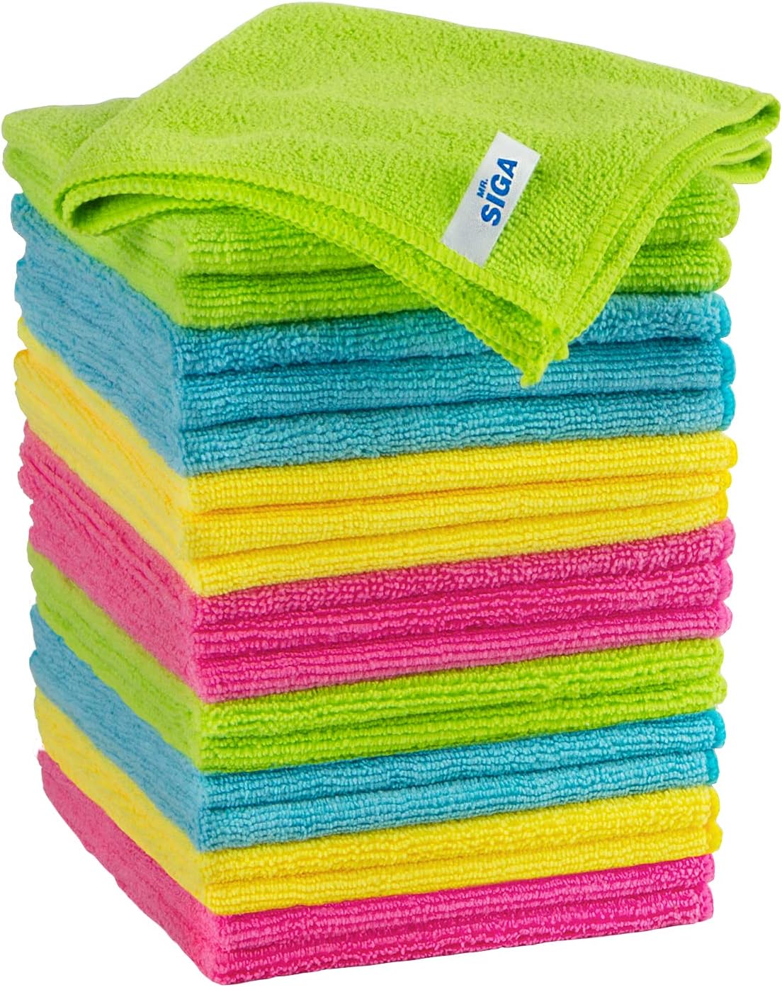 MR.SIGA Microfiber Cleaning Cloths for Windows Microfiber Cloths Dish Cloths, MR.SIGA Microfiber Cleaning Cloths for Windows Microfiber Cloths Dish Cloths, 20 Pieces, 32 x 32 cm