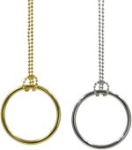 MOMOMAGE 1 Ring and Chain (Large Ring) Magic Tricks Metal Knot Ring on Chain Magic Accessory Closeup Magic Street Illusion (Gold)