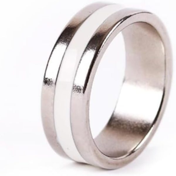 Magnetic Ring Engraved PK Colorful Magic Tricks Coin Accessories Magic Wizard Closeup Illusions Tricks Mentalism Accessories (White 19mm) (White 20mm)