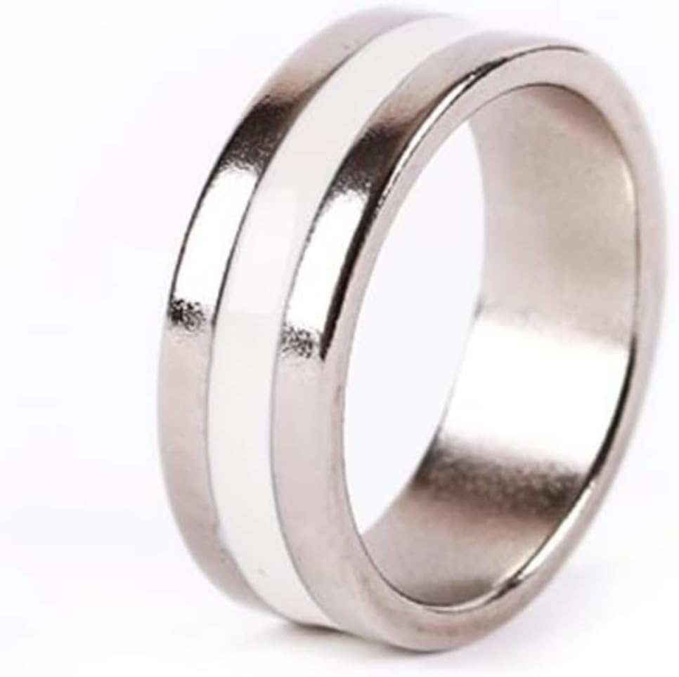 Magnetic Ring Engraved PK Colorful Magic Tricks Coin Accessories Magic Magnetic Ring Engraved PK Colorful Magic Tricks Coin Accessories Magic Wizard Closeup Illusions Tricks Mentalism Accessories (White 19mm) (White 20mm)
