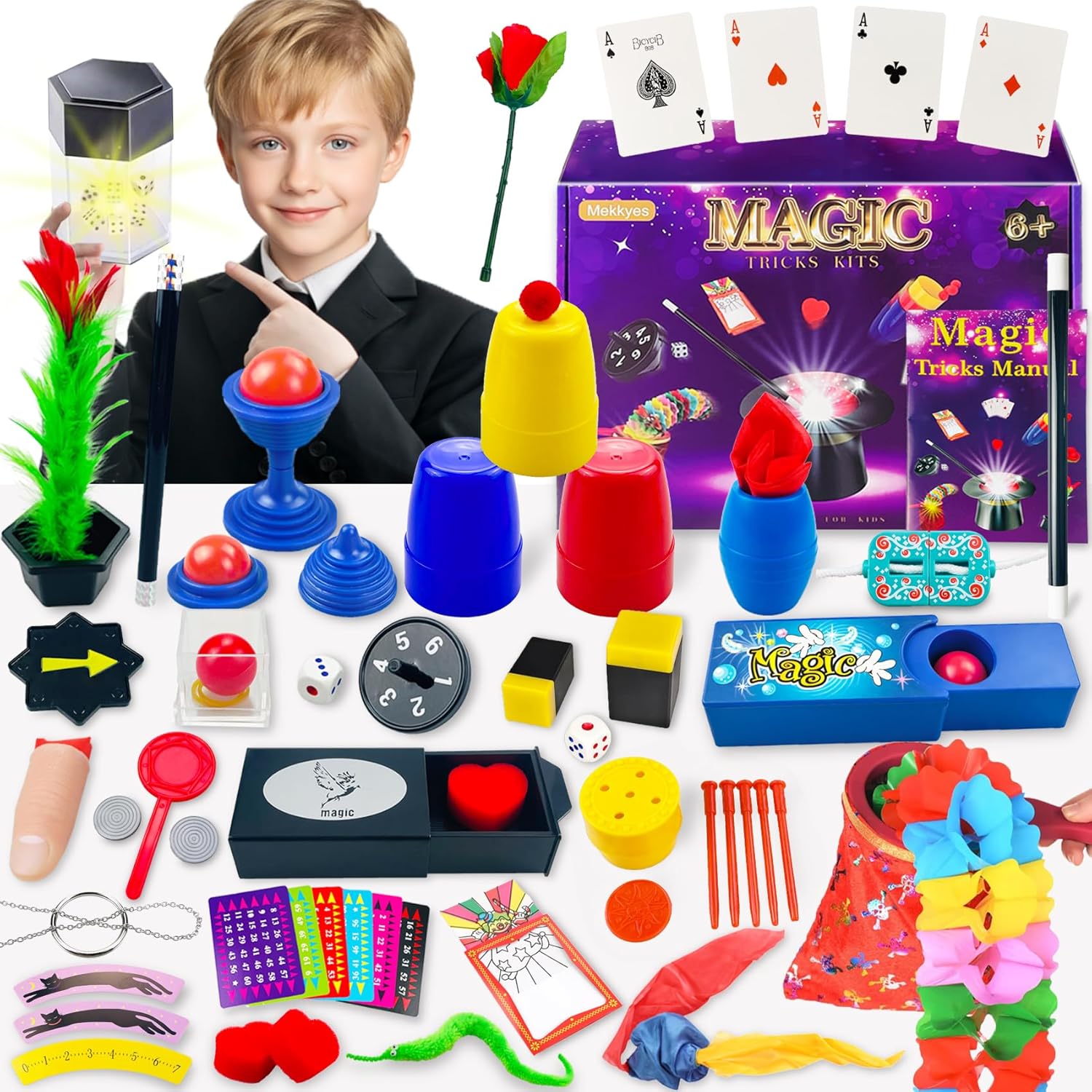 Magic Game - 80+ Magic Tricks for Kids Kids Games Magic Game - 80+ Magic Tricks for Kids Kids Games with Magic Wand and Instructions, Toys Ideal Gift for Kids 6 7 8 9 10 11 12 Years Old