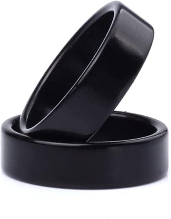 ZQION PK Magic Strong Black Magnetic Ring for Magic Tricks Finger Decoration Wizard Ring Illusion Trick Accessories (21mm) (21mm, Black)