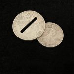 MOMOMAGE Coin Through Coin Magic Tricks Walking Freedom Half Dollar Through Dollar Morgan Magic Close Up Illusions Gimmicks Mentalism Props - Imagen 3