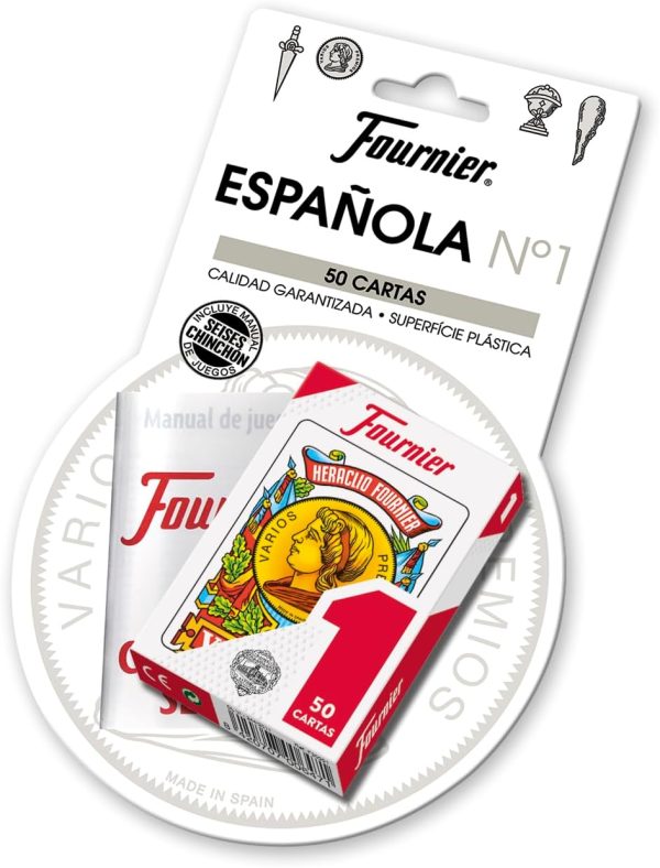 Fournier -Nº1-50 Deck of Spanish Cards + Rules Six and Chinchón Multicolour (F24787, Assorted Colour/Model
