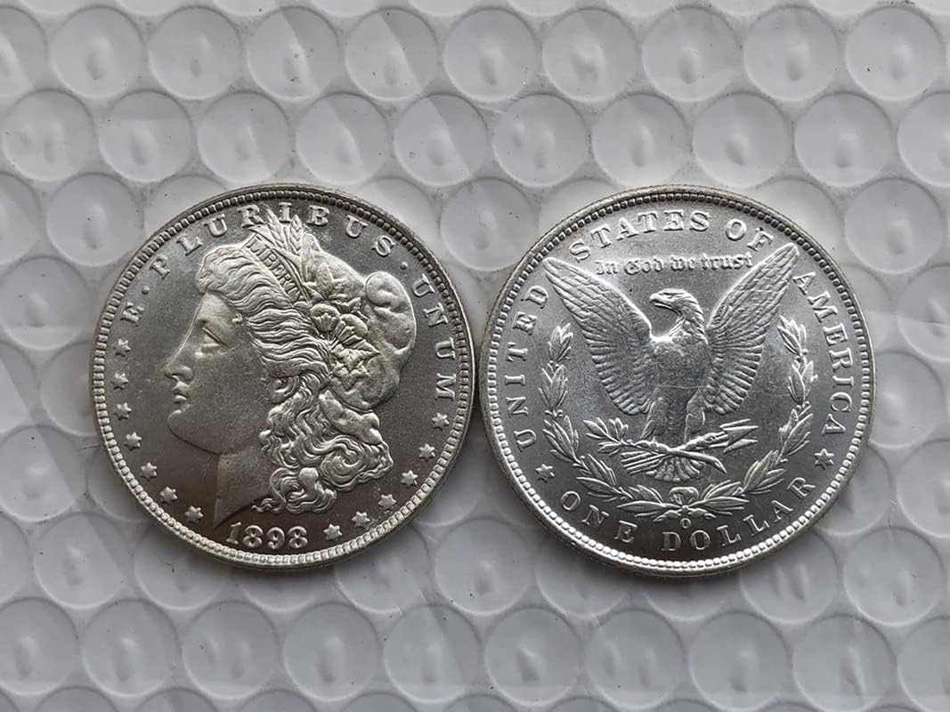 Moneda de dólar de Plata Morgan de Estados Unidos, versión Moneda de dólar de Plata Morgan de Estados Unidos, versión Original de 1898O, artesanías Antiguas, Monedas conmemorativas extranjeras