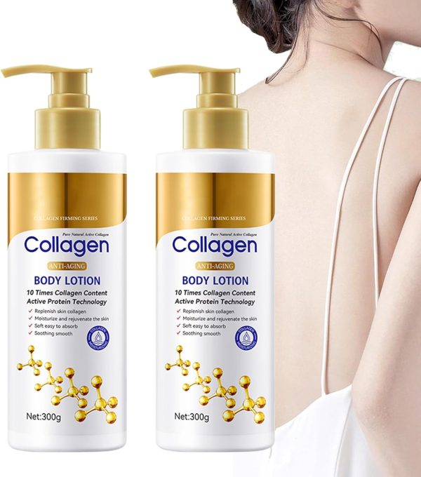 2 Pieces Collagen Body Lotion, Collagen Anti-Wrinkle Moisturizing Cream, Skin Care Body Firming Lotion, Nourishing, Firming And Gentle For Body