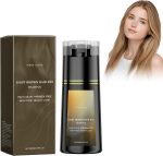 Hair Dye Shampoo Natural Hair Coloring Shampoo Vegetable Coloring Shampoo, Color Hair in Minutes, Shampoo 3 to Cover Gray Hair, Easy to Use (Light Brown, 200ml)