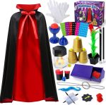 Magic Kit, Magic Tricks with Wizard Costume for Kids, Magic Set for Kids Age 6 7 8 9 10 11 12 Years Old