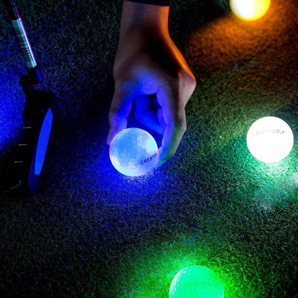 Kofull Pack of 6 LED Golf Balls for Night Training, Golf Balls, Bright Distance Balls, Assorted Colors (Pink, Blue, Red, Green, White and Yellow), Blue, White, Orange, Red, Pink, Green - Imagen 5
