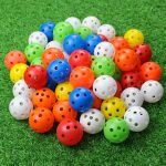 Kofull 50Pack/24 Pack 40mm Golf Practice Balls with Airflow Hole Colorful Perforated Plastic Balls for Swing Practice Driving Range Home Use Pets Kids Pool Balls Toys for Fun