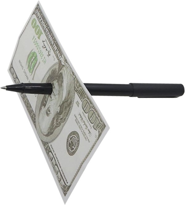 Penetrating Pen, Magic Funciona la Pluma penetrante | Magician's Close Up engañado a lápiz a través de dólar Truco de la factura de la factura del Papel de la factura del Dinero