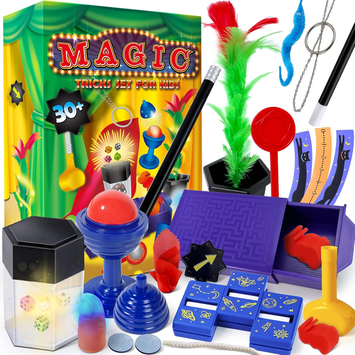 Heyzeibo Magic Tricks - Magic Kit with Magic Wand and Heyzeibo Magic Tricks - Magic Kit with Magic Wand and Instructions for Kids, Birthday Toys for Kids Ages 6 7 8 9 10 11 12 Years Old