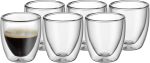 WMF Kult – Set of 6 Espresso Coffee Cups 80 ml Double Walled Thermal Floating Effect Made of Heat Resistant Brorosilicate Glass