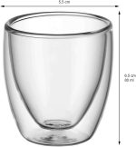 WMF Kult – Set of 6 Espresso Coffee Cups 80 ml Double Walled Thermal Floating Effect Made of Heat Resistant Brorosilicate Glass - Imagen 3