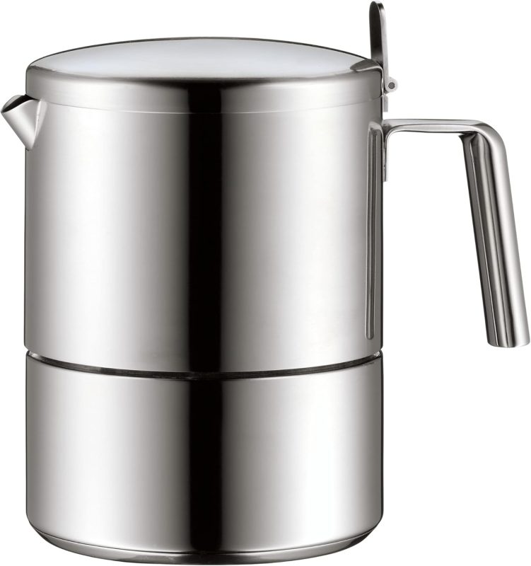WMF Kult Italian Coffee Maker 300 ml 6 Cup Cromargan Matte Stainless Steel Induction Dishwasher Safe