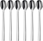 WMF Nuova – Set of 6 Latte Macchiato Spoon 19 cm, Polished Stainless Steel, Cromargan, Dishwasher Safe