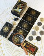 Tarot Card Deck Gold Foil, 78 Cards with Guide Book, PVC Waterproof Design, Black and Gold - Imagen 4