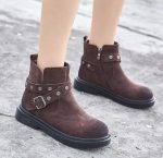 Women's Retro Brown Winter Boots - Imagen 3
