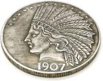 Old Liberty Indian Head Ten Dollar Coin - Great American Commemorative Antique Coins - Imagen 3