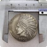 Artesanías Antiguas Moneda Conmemorativa de dólar de Plata Indio 1908 Material #01177 - Imagen 3