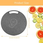 Round Cutting Board with Handle - Flexible, Plastic, Heavy Duty - Kitchen with Handles - Imagen 3