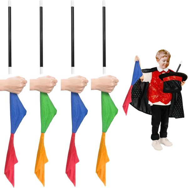 8 Pieces Magic Set Kids Adult Magic Wand Magic Wand Magic Scarves, Magic Tricks Props for Beginners, Magician Tricks Accessories Street Magic Game (8PCS)