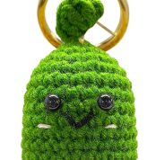 Funny Positive Potato, Mini Positive Potato with Keychain and Positive Card, Creative Knitted Potato Doll for Birthday Gifts Party Decoration (Emotional Support Pickle)