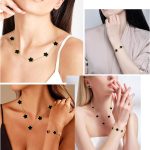 Juego de joyas de trébol de cuatro hojas de 18 quilates, para mujer y niña, chapado en oro, pulsera de trébol de cuatro hojas, collar, pendientes, pulsera, juego de joyas para el día de la - Imagen 4