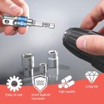 Hex Adapter To 1/4", 1/2", 3/8" 3 Pieces Hex Socket Adapter Socket Adapter Socket Wrench Nut Set Connection Extension Head For Cordless Screwdrivers - Imagen 3