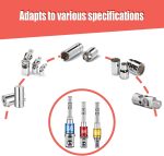 Hex Adapter To 1/4", 1/2", 3/8" 3 Pieces Hex Socket Adapter Socket Adapter Socket Wrench Nut Set Connection Extension Head For Cordless Screwdrivers - Imagen 4