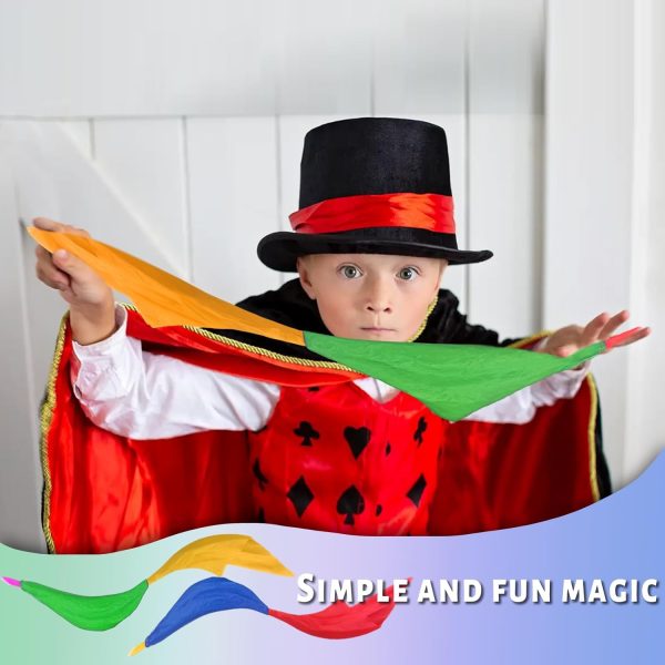4 Pieces Magic Handkerchiefs Magic Accessories Silk Scarf Magic Tricks Stage Accessories Magic Show Scarf Magic Color Changing for Parties Games Children