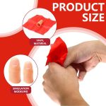 2 pieces magic thumb props, magic trick, magic accessory, and 2 red tissues, 1 large and 1 small, suitable for everyone, for the magic item party - Imagen 4