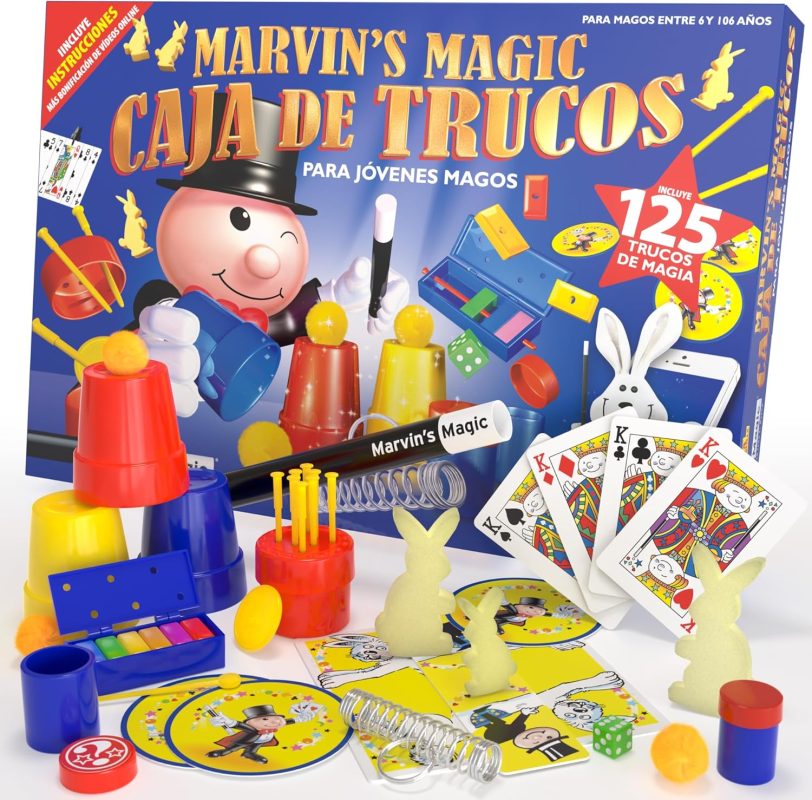 Marvin's Magic - Set of 225 Magic Tricks for Kids - Includes Magic Cards, Mental Reading Packages, Magic Theater and Wand - Ideal Birthday Gift- Fun Magic for Everyone!