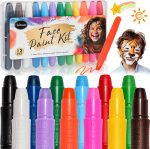 Children's Face Paint, 12 Colours Face Paints for Children, Washable, Safe and Non-Toxic, for Birthday Parties, Colsplay, Mardi Gras, New Year, Christmas, Painting Pregnant Belly