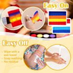 Face Painting Kit for Children 20 Colors - Hypoallergenic Makeup with Stencils, Glitter and Brushes - Carnival, Halloween, Children's Parties, Birthdays - Imagen 6